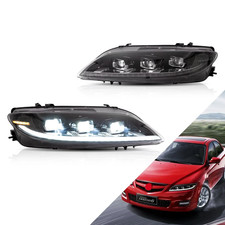 Vland Full Led Headlights Mazda 6 2003-2008 Sequential Start-up Black Pair Vland Full Led Headlights Mazda 6 2003-2008 Sequential Start-up Black Pair