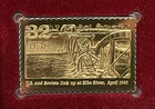 22K Gold Plated Replica Stamp First Day of Issue Cover-WWII US & Soviets Link Up