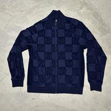 SERGIO TACCHINI ANZIO ZIP UP TRACK JACKET MARITIME BLUE Men  s SZ M Terry Cloth