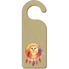 'Barn Owl Dreamcatcher' 200mm x 72mm Door Hanger / Sign (DH00042225)