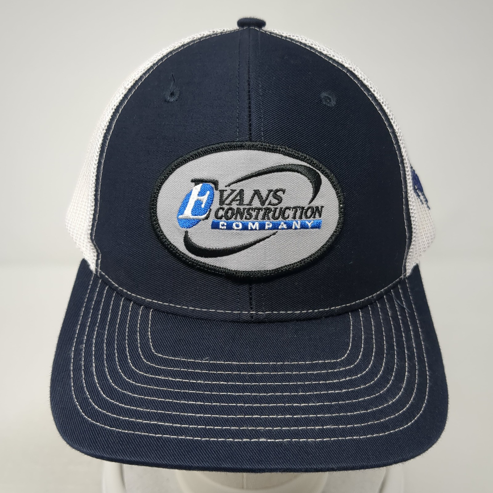 Evans Construction Company Patch Trucker Hat Blue… - image 2