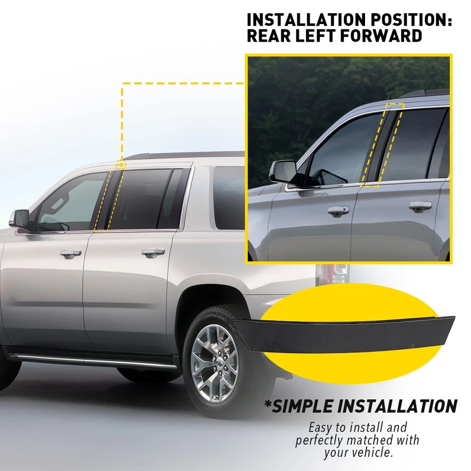 Черный молдинг отделка задняя левая для GMC Yukon XL 84263146 2015-2018 годов выпуска - Изображение 3 из 4