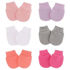 6 Pairs Baby Mittens No Scratch Infant Soft Gloves 6 Pairs, Purple