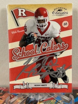 2009 Donruss Classics KENNY BRITT School Colors On-Card Autograph Silver Auto