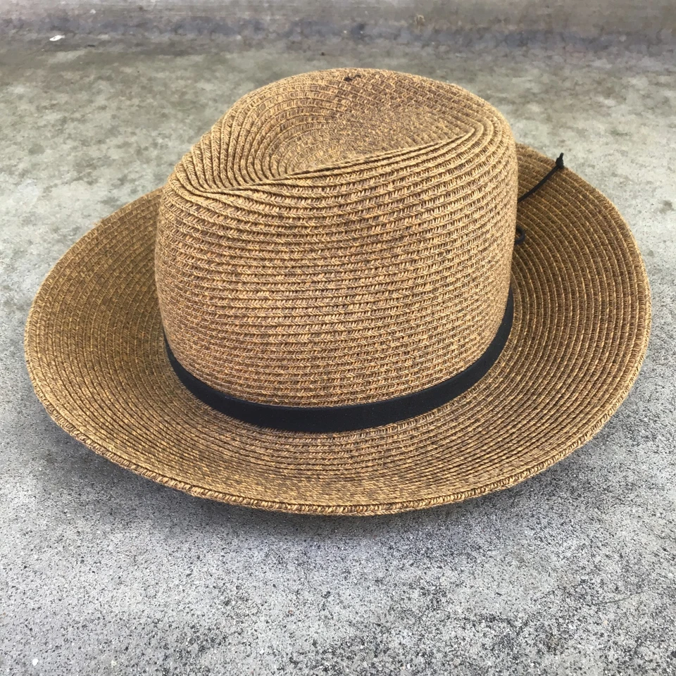 Шляпа летняя Lucky Brand коричневая из бумажной смеси богемная для отдыха курорта пляжа солнца - Изображение 2 из 4