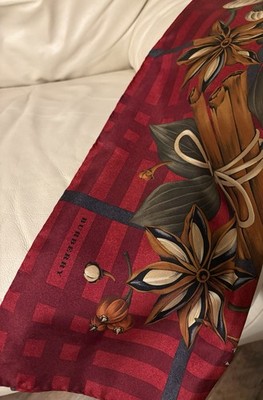 Burberry Silk Scarf Rare And Unique  Spice & Harvest Nova Check Background