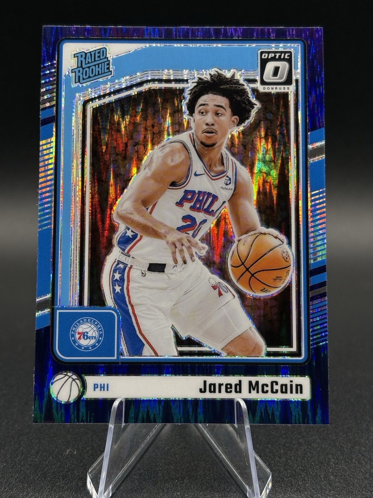 2024-25 Panini Donruss Optic - Rated Rookie Jared McCain #270 Purple Shock Prizm