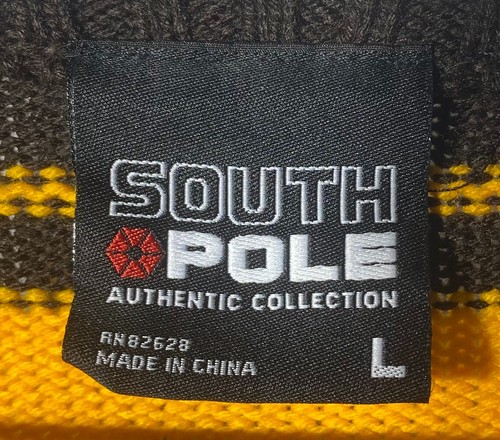 Southpole Striped Knit Sweater Men’s L Retro Y2K Pullover - Picture 3 of 5