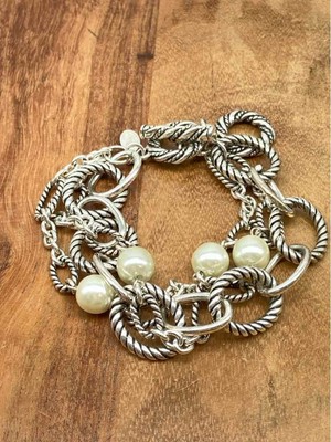 Gebrauchte Premier Designs Silber Multi Strang Kette Glieder Armband