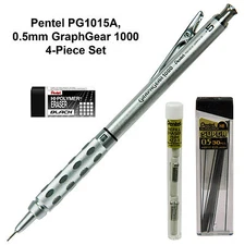 4-Piece Set, Pentel PG1015A, 0.5mm Graph Gear 1000 Automatic Pencil
