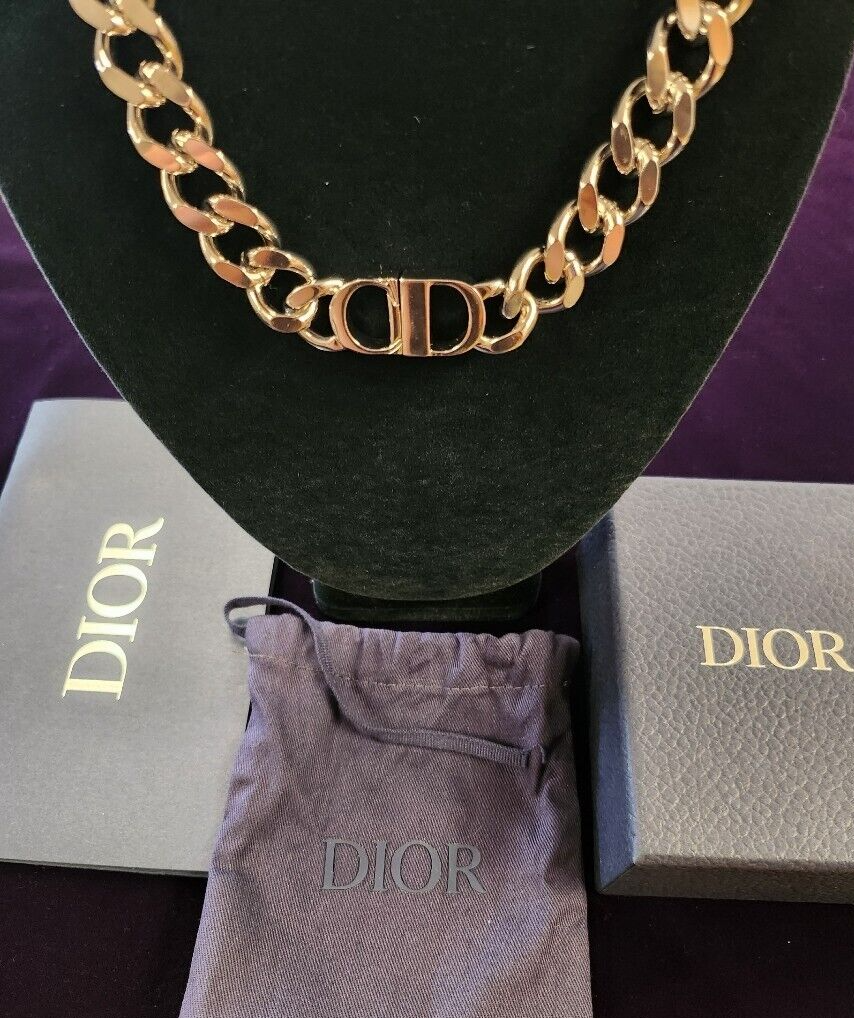 Christian Dior CD ICON Chain Link Necklace w/Box & Paperwork Christian Dior CD ICON Chain Link Necklace w/Box & Paperwork