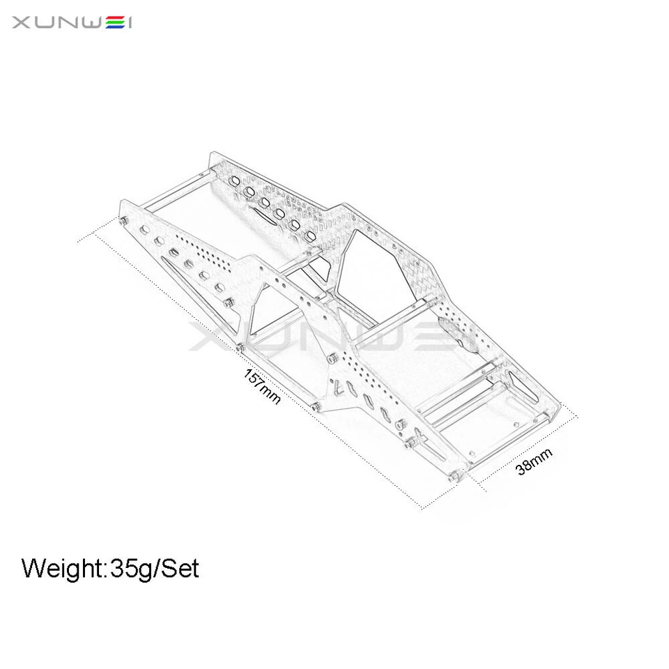RC 1/24 Axial SCX24 Crawler Carbon Fiber Rock Buggy Roll Cage Body Shell Chassis - Image 2 of 4