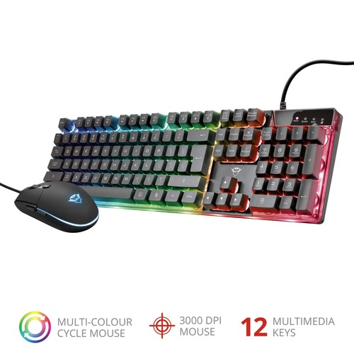 GXT 838 Azor Gaming-Maus und Tastatur italienisches Layout QWERTY USB Anti-Gh... - Bild 2 von 9