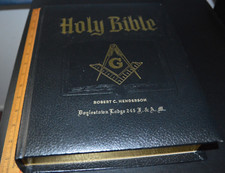 Bucks County PA Doylestown Lodge 245 Mason Bible Officer Signed USA Made Book