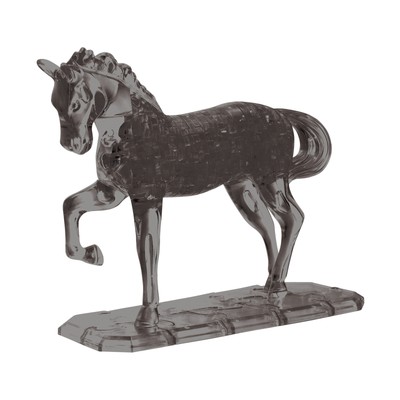 New - BePuzzled 3D Crystal Puzzle - Horse (Black): 100 Pcs - Ages 12+ | 1 player