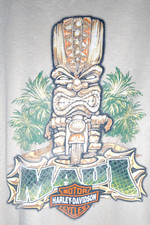 Vintage Harley Davidson Maui Hawaii T Shirt Large Men 90s Biker Tiki Graphic Tee