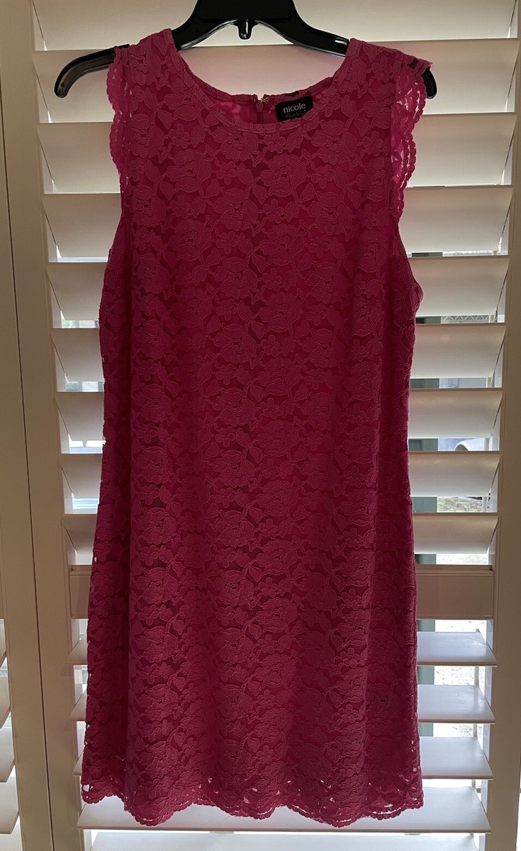 Nicole Miller Pink Lace Shift Dress SZ 8 Fully lined | eBay Nicole Miller Pink Lace Shift Dress SZ 8 Fully lined | eBay