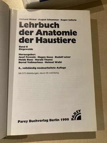 Lehrbuch der Anatomie Haustiere Band 1 + 2 Nickel Schummer Eingeweide 8. Auflage - Bild 16 von 24