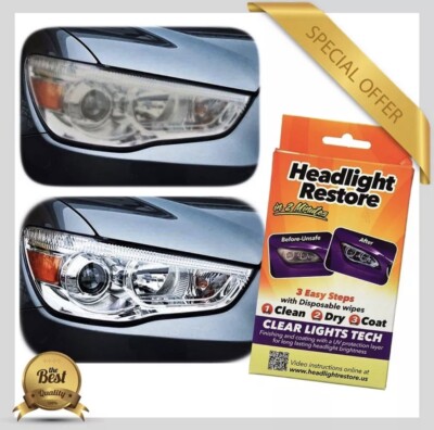4PK! Headlight Lens Restoration Repair Kit Clear Lights System Restore Wipes UV