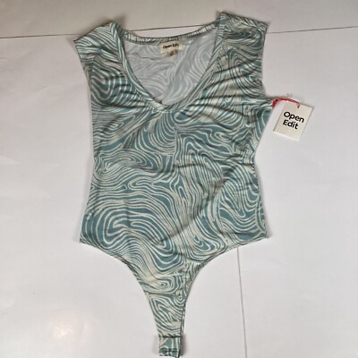 Open Edit Womens One Piece Size Small S Shirt Comfy Top Multi Color New With Tag