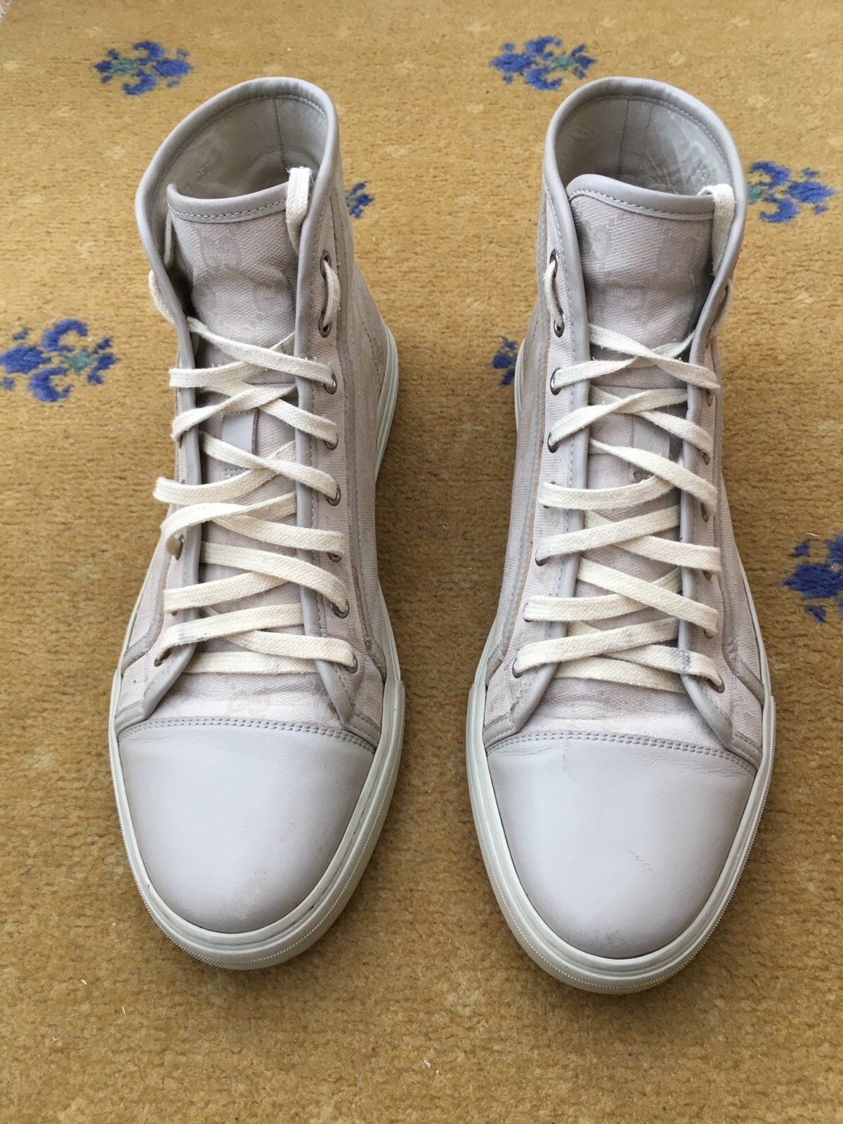 Gucci Trainer Sneaker Shoes High Top Canvas US 11 UK 10.5 44+ Men White Monogram thumbnail 6
