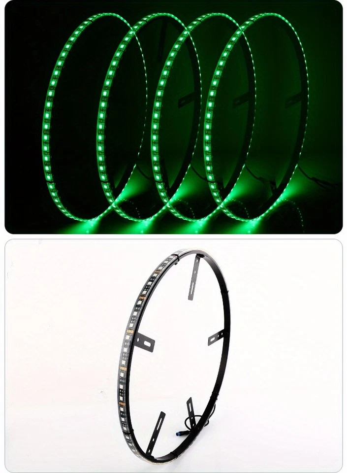 Para Dodge Ram 1500 2500 3500 4X 17.5" RGB LED Anillo de Rueda Luz Llanta Neón Luces Foto 3 de 4