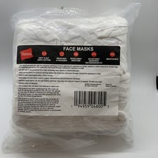 50 Pack Hanes Reusable 100 Cotton White Face Masks Imprintable Breathable Soft