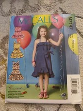 MCCALLS PATTERN 7147  DRESSES  & BELTS  GIRLS SIZES  2 3 4 5   UN-CUT