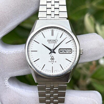 Vintage Seiko Type II Shiny Silver Dial Japan Made Men's Vintage Seiko Type II Shiny Silver Dial Japan Made Men's