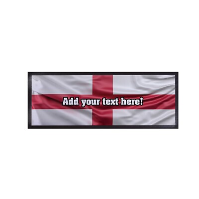 Personalised England St George Football Bar Runner Cocktail Party Mat