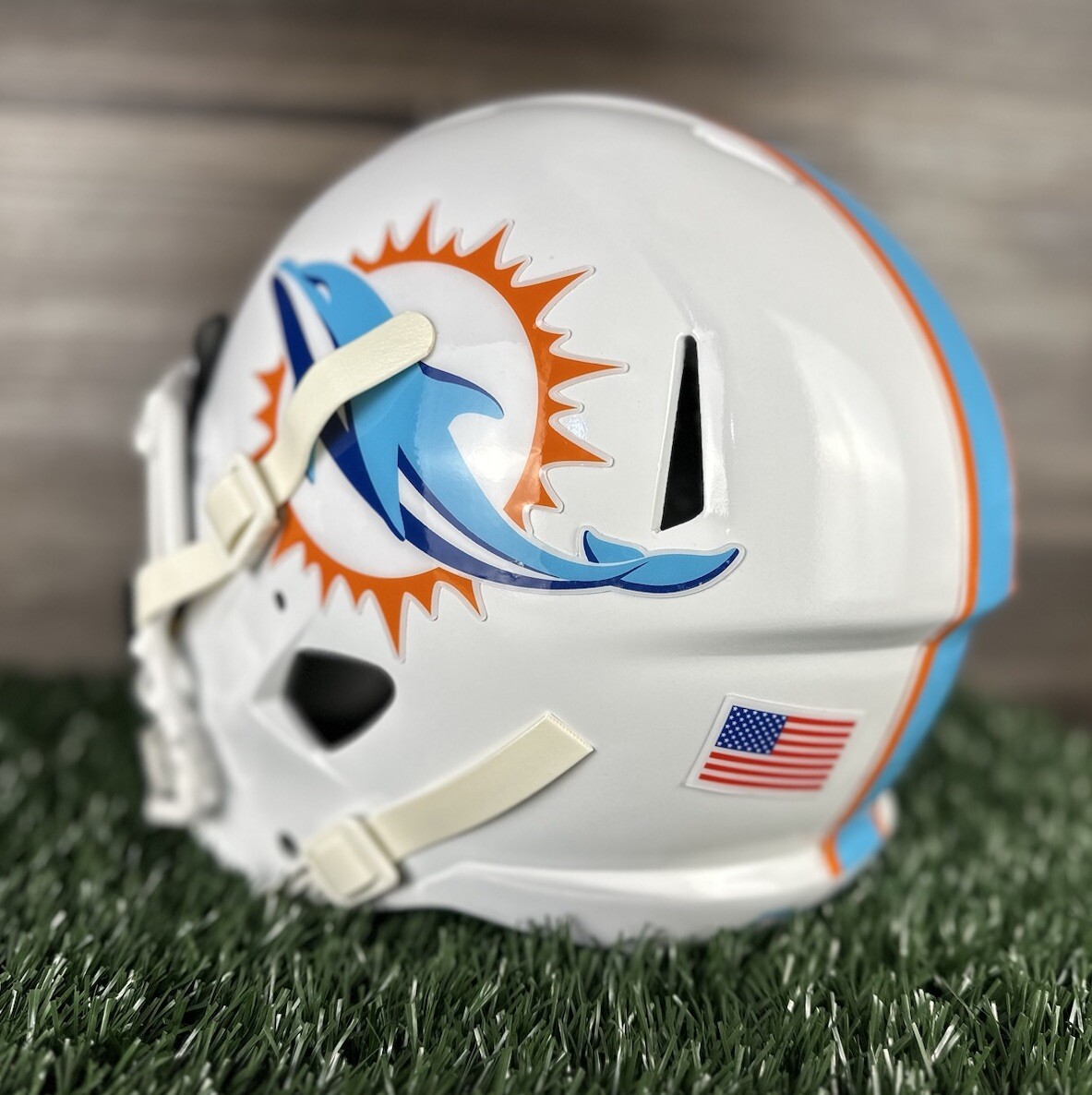 Miami Dolphins Custom Full Size Riddell Speed Football Helmet