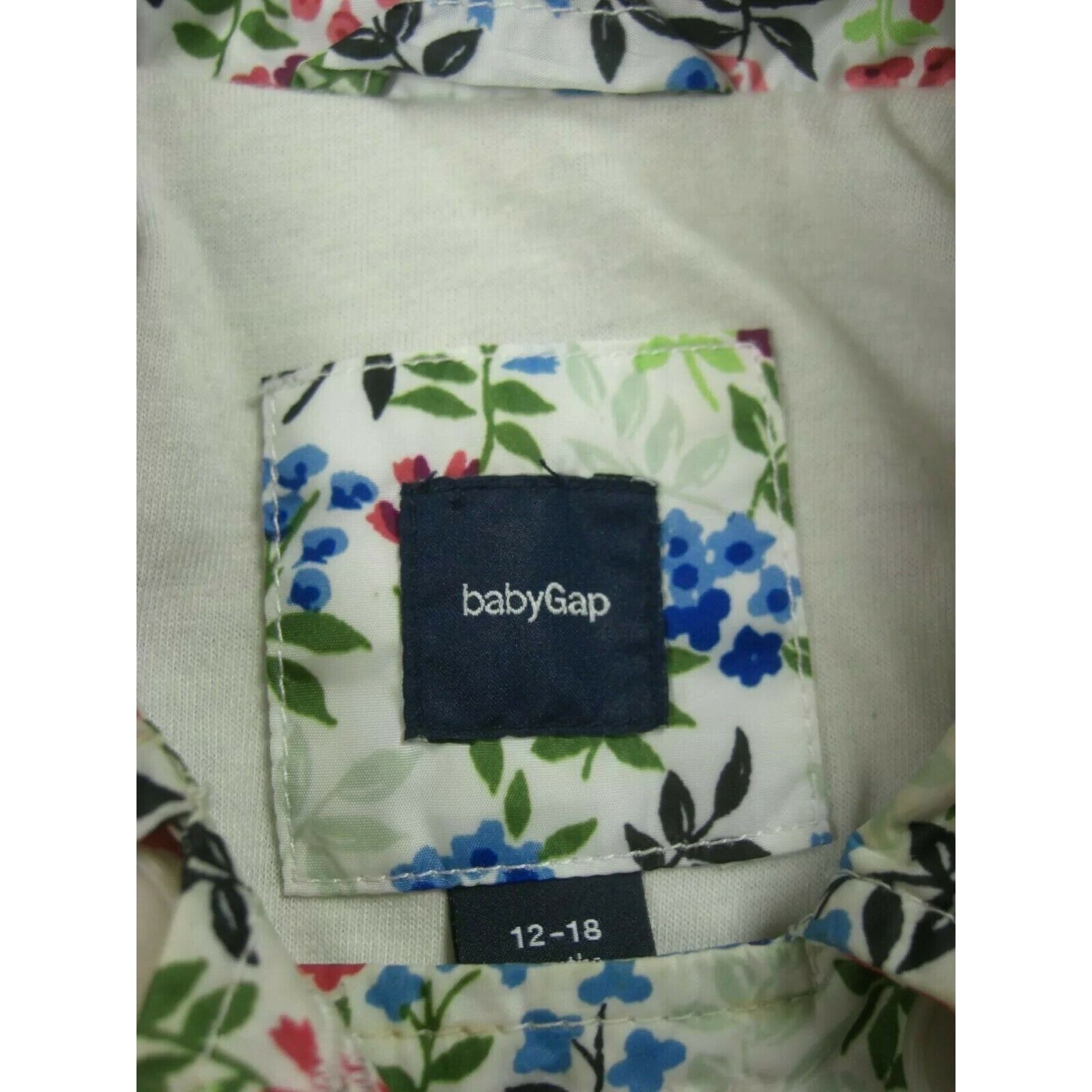 Baby Gap Girls 1218 mo Raincoat Windbreaker Floral Trench Ivory eBay