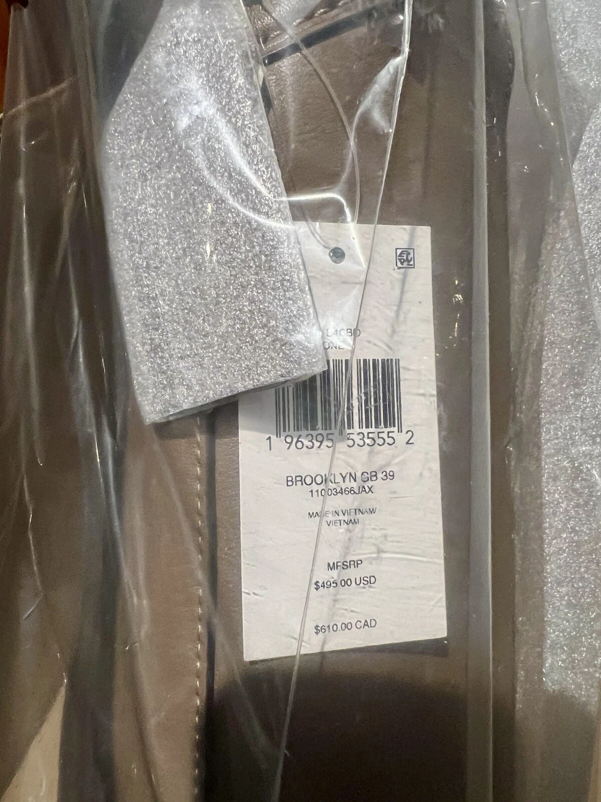 Borsa a tracolla Coach Brooklyn 39 ottone pietra scura autentica nuova con etichetta marrone