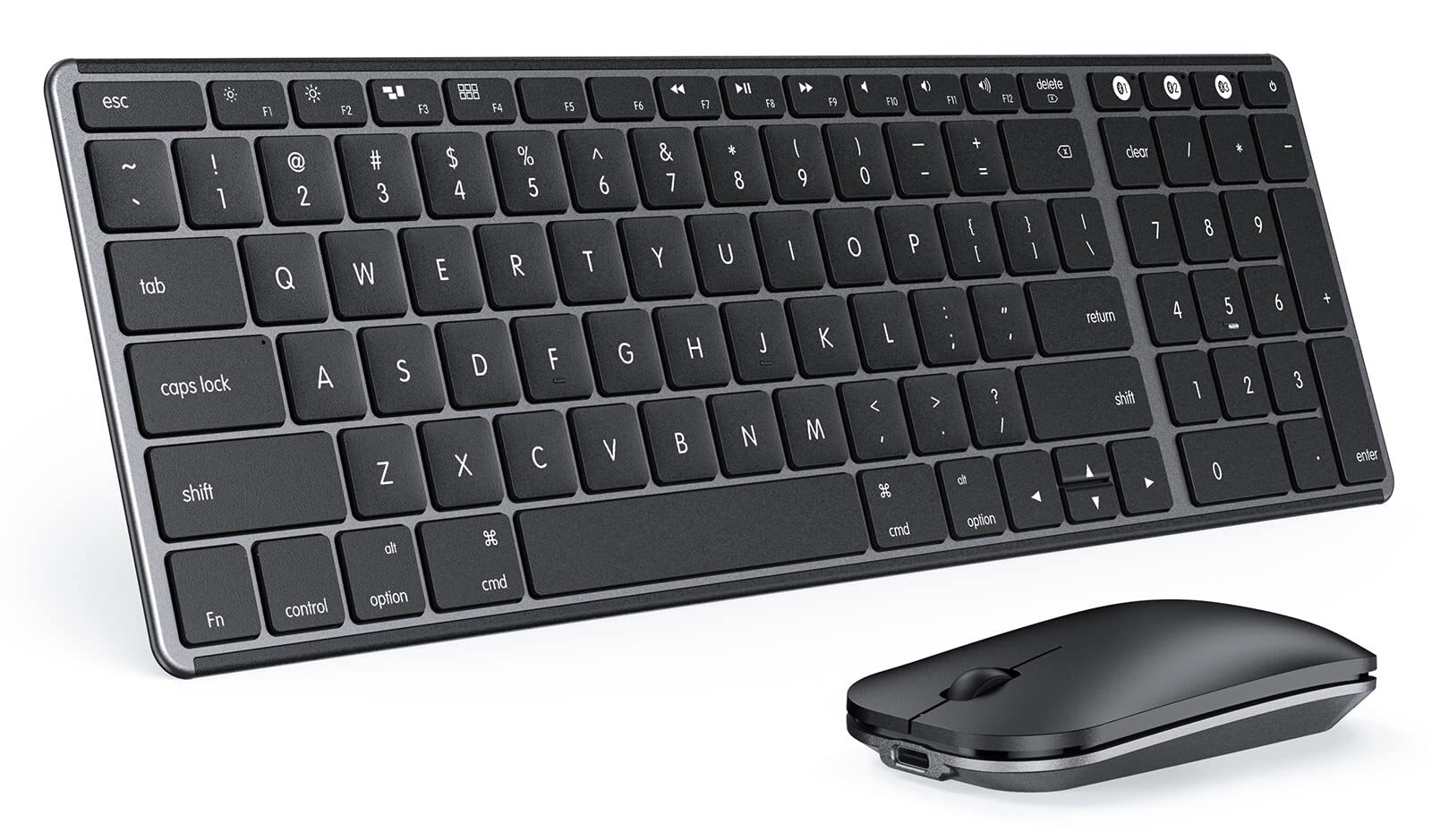 Wireless Bluetooth Keyboard and Mouse for Mac, Multi-Device Rechargeable Slim...