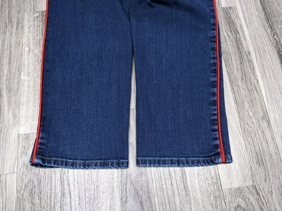 Charter Club Womens Plus Size 18 Short Red Stripes Lexington Straight Blue Jeans - Image 4 of 4