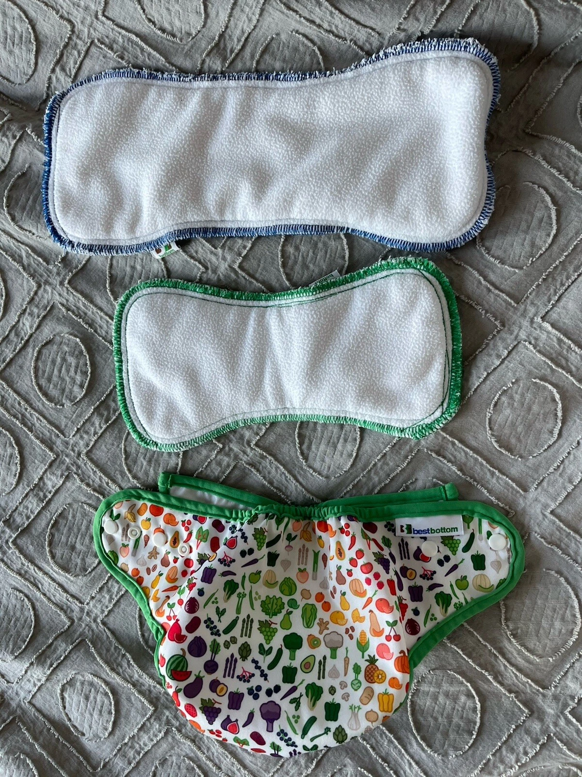 🥕NEW! BestBottoms One Size Cloth Diaper + 2 Inserts “Farmers Market” Veggie