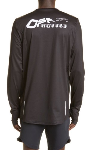 Off-White Logo VIRGIL ABLOH active long sleeve T-shirt Size S Authentic Black - Picture 11 of 12