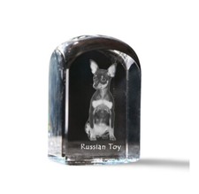 Russian Toy, Russkiy Toy, Russian Terrier, Moscow Toy Terrier - crystal cube wit