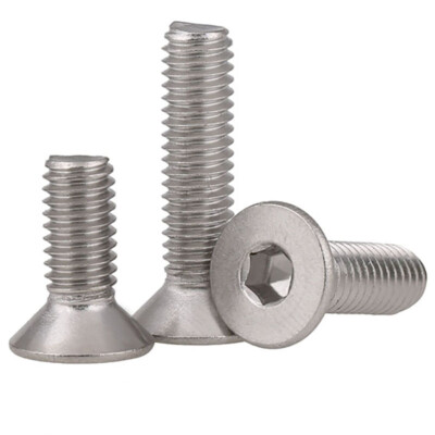 Countersunk Socket Head Screw A2 Stainless Allen Bolts M2 2.5 3 4 5 6 8 10 12