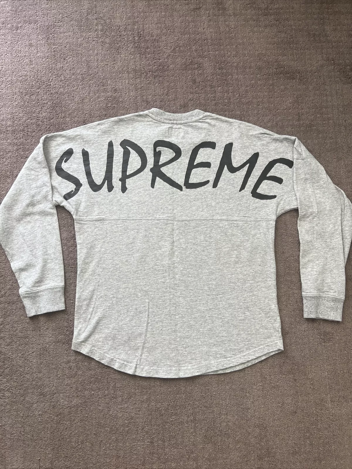 FW14 Supreme Arena Top L/S tee shirt manches longues gris bruyère RARE MOYEN