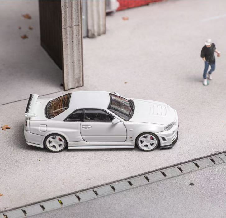 1/64 BNR34 GT-R MINES ホワイト 1/64 Aoshima Option Nissan MINE'S BNR34 SKYLINE GT-R R34