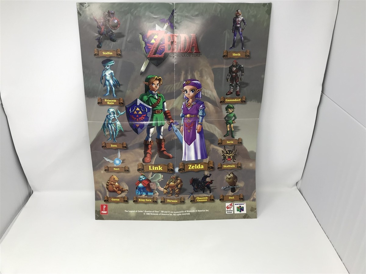 1998 Nintendo N64 Promo Legend of Zelda Ocarina of Time Poster EB