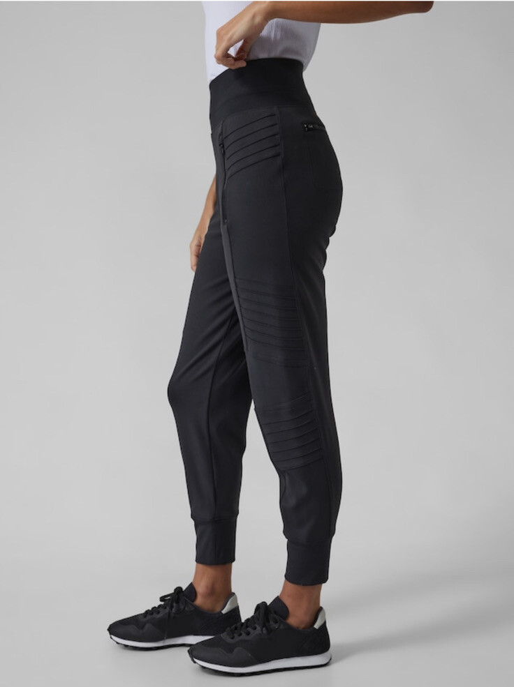 NWT Athleta Venice Moto Jogger Black L Large Travel Sport Casual