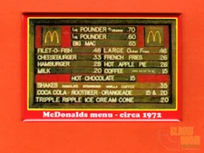 McDonalds vintage menu board circa 1972 2x3" fridge/locker magnet 