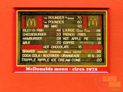 McDonalds vintage menu board circa 1972 2x3'' fridge/locker magnet 
