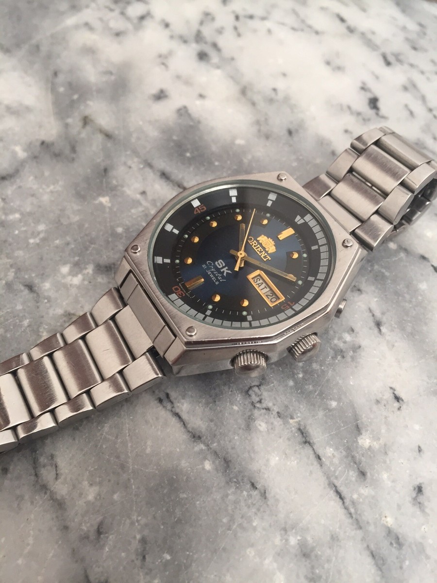【美品】ORIENT SK Crystal フルオリジナル rare legendary mens wristwatch Orient SK Japanese vintage 21