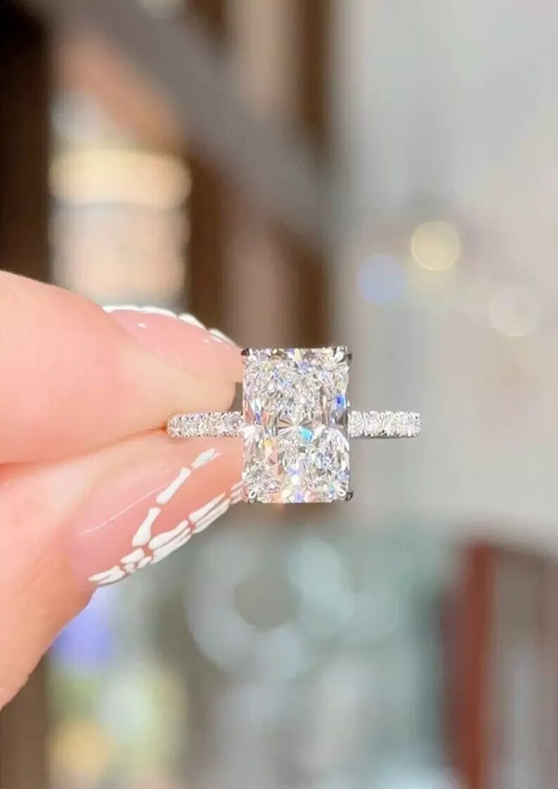 Promise ring that fits around engagement ring sale