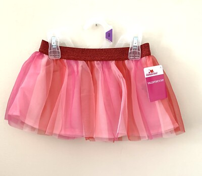 NEW Infant Baby Girl Tutu Skirt Size 2T Pink Red Sparkle