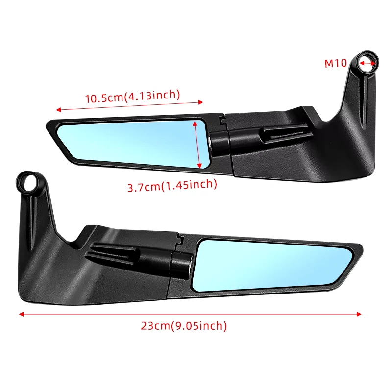 KIT MIROIRS MOTO WING AERODINAMICI CNC pour YAMAHA MT 07 MT 07 MT 09 MT - Photo 3/4