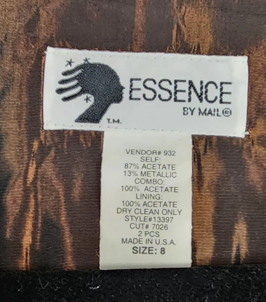 Essence 夹克女式 8 码青铜金属佩斯利纽扣前复古西装外套 — 第 4/4 张图片